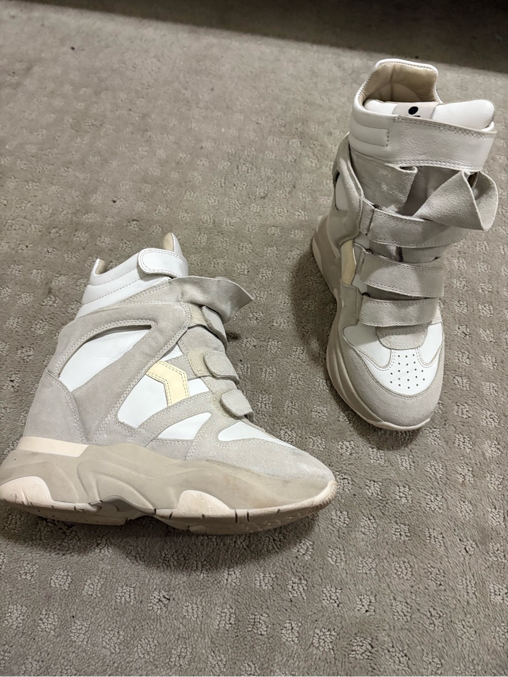 Isabel Marant Balskee high-top leather wedge sneakers White - Picture 3 of 5
